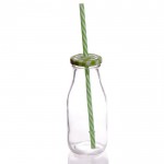 Verre Bouteille de lait style rtro vert